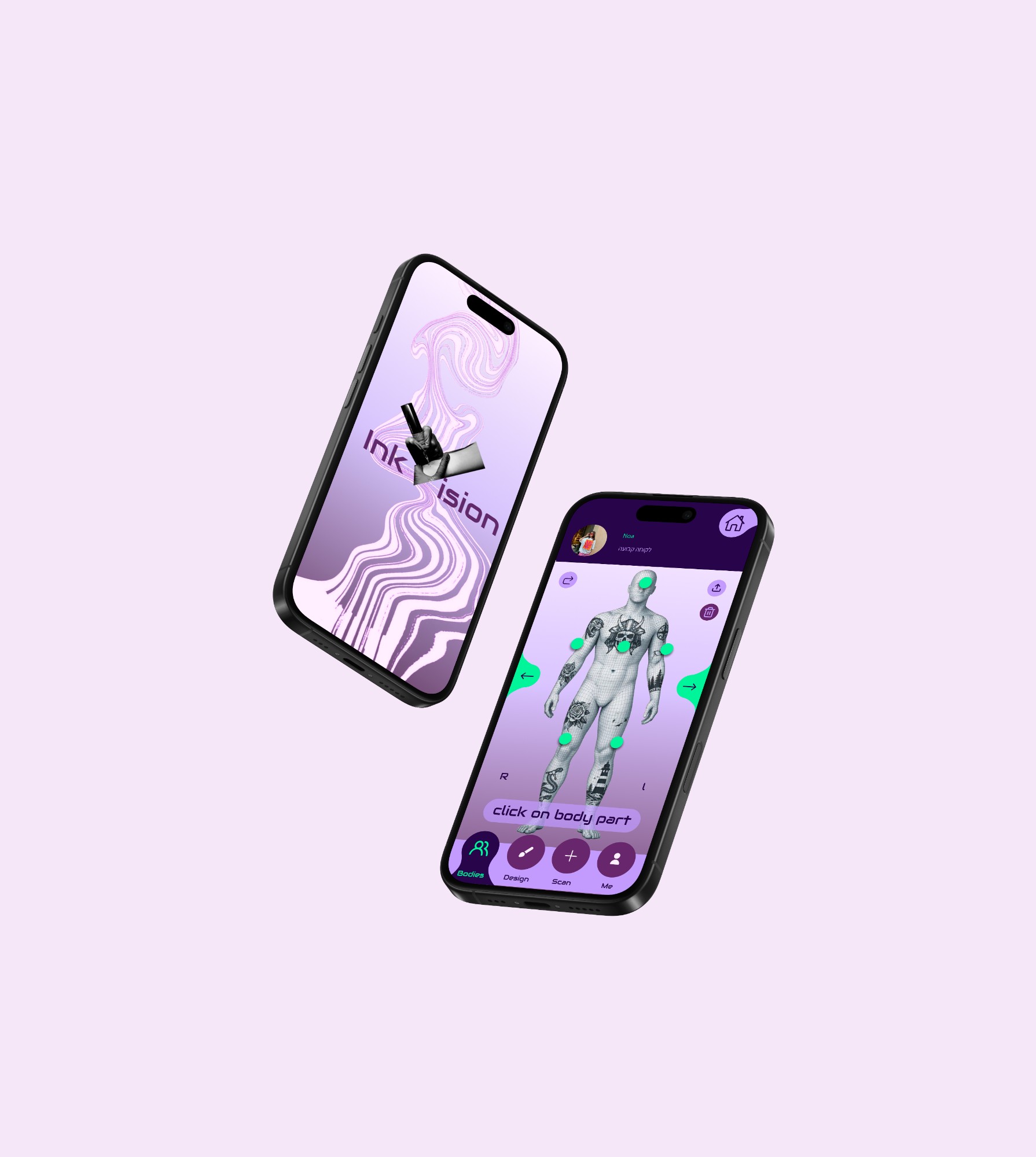InkVision - Tattoo Visualization App design — 2