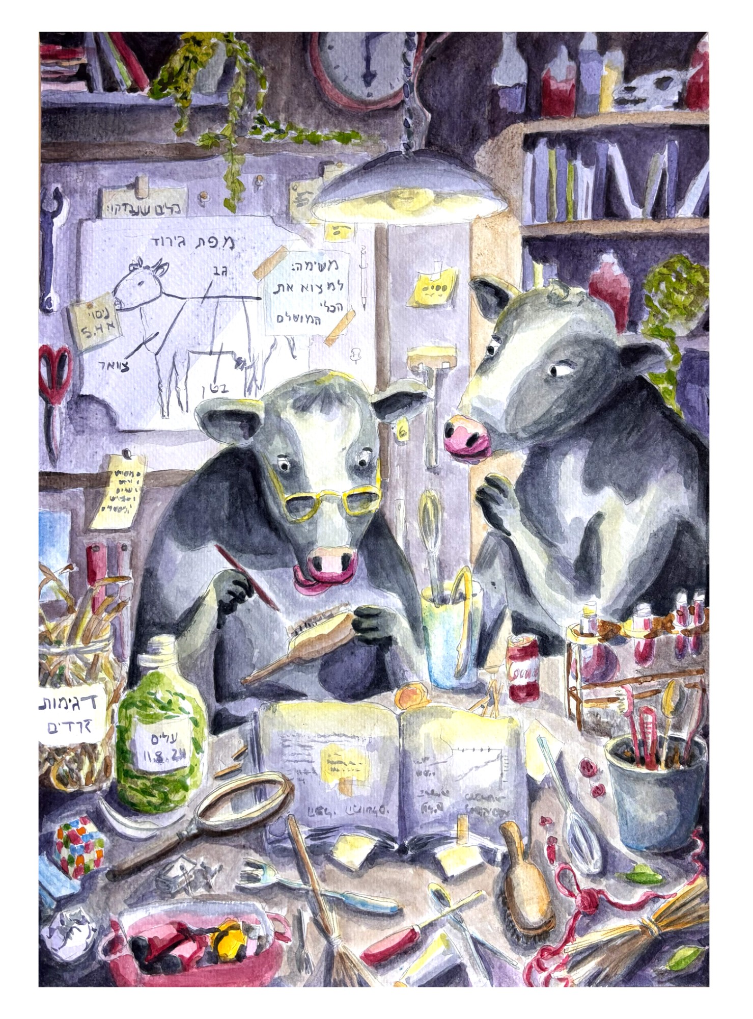 Cows and Tools - Editorial Illustration